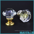 Taiwan Manufacturer Octagonal White Glass Knob With Brass Shank